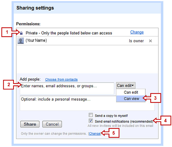 Share and Grant Access to Google Documents